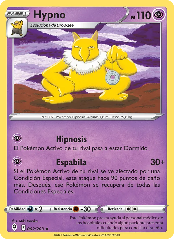 Carta Hypno de la expansión Cielos Evolutivos, número 62/203