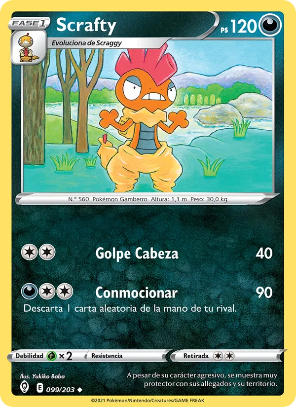 Carta Scrafty de la expansión Cielos Evolutivos, número 99/203