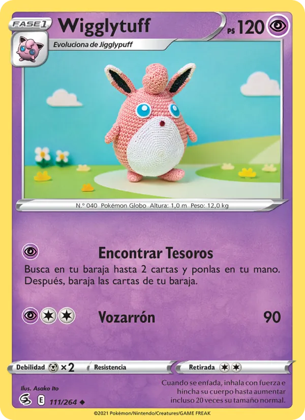 Carta Wigglytuff de la expansión Golpe Fusión, número 111/264