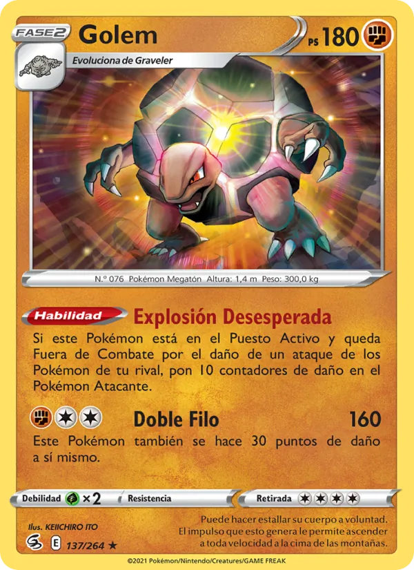 Carta Golem de la expansión Golpe Fusión, número 137/264