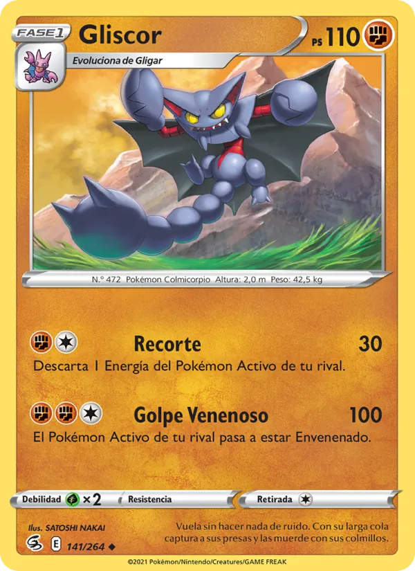 Carta Gliscor de la expansión Golpe Fusión, número 141/264