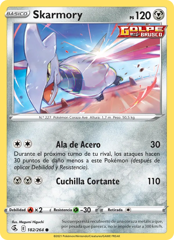 Carta Skarmory de la expansión Golpe Fusión, número 182/264