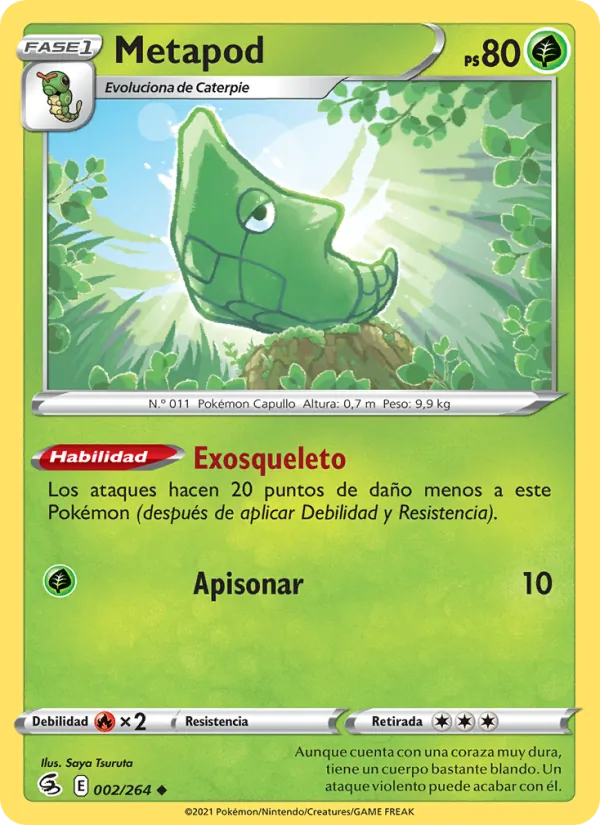 Carta Metapod de la expansión Golpe Fusión, número 2/264