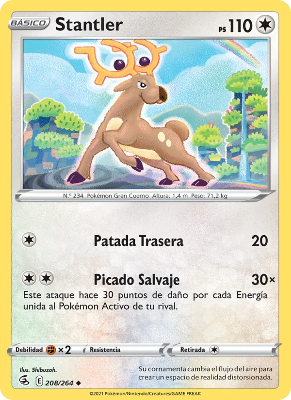 Carta Stantler de la expansión Golpe Fusión, número 208/264