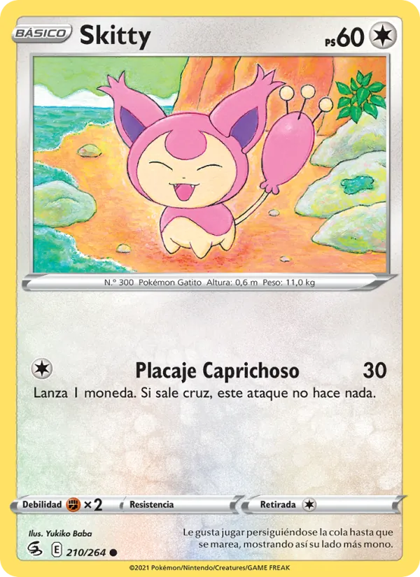 Carta Skitty de la expansión Golpe Fusión, número 210/264