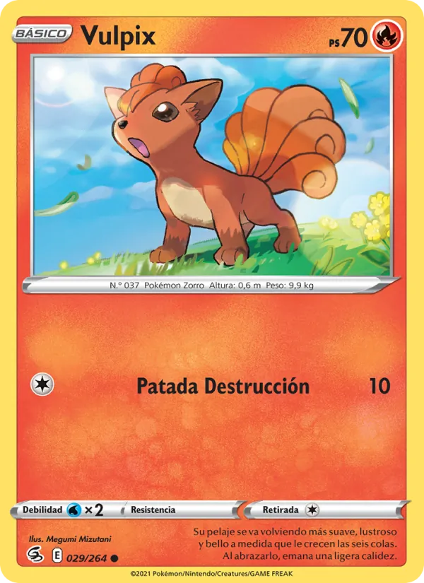 Carta Vulpix de la expansión Golpe Fusión, número 29/264
