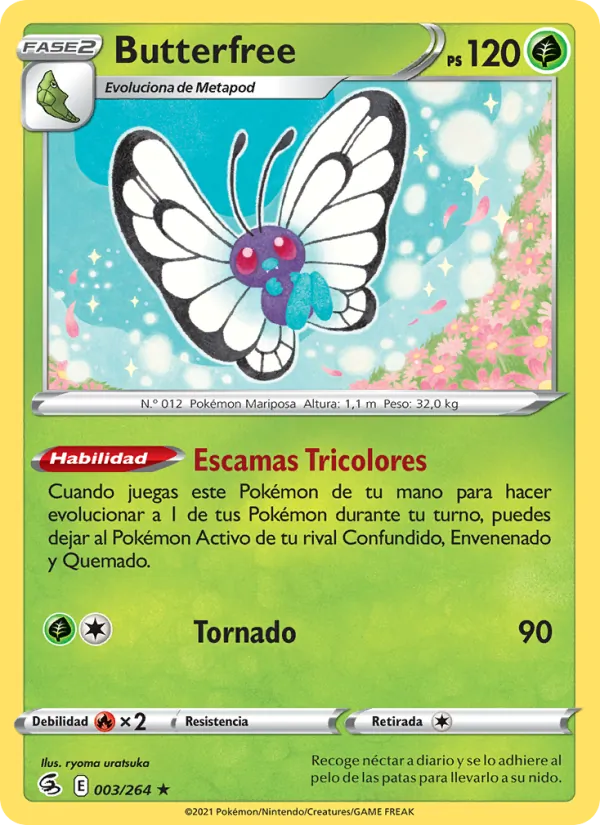 Carta Butterfree de la expansión Golpe Fusión, número 3/264