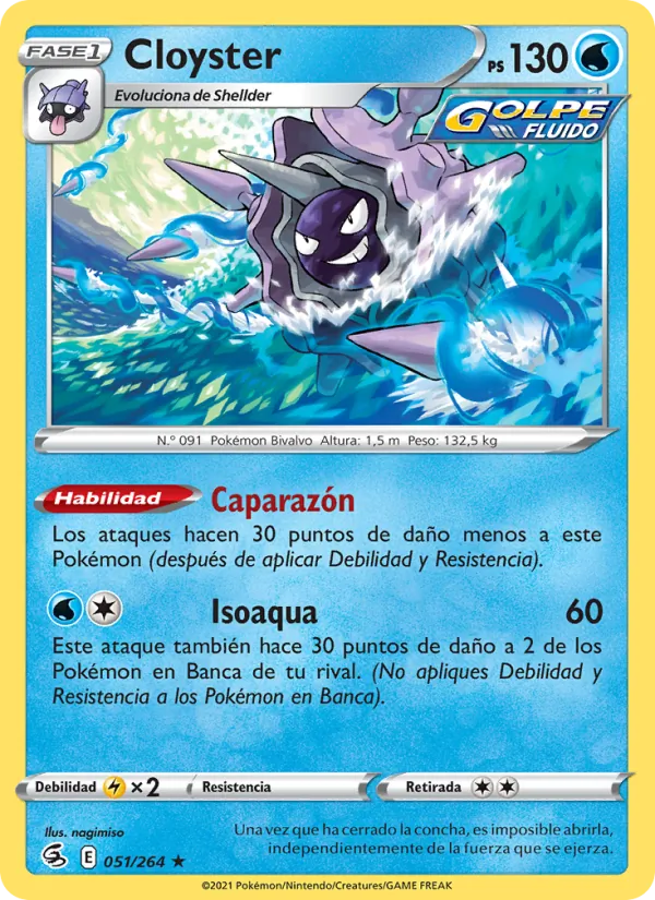 Carta Cloyster de la expansión Golpe Fusión, número 51/264