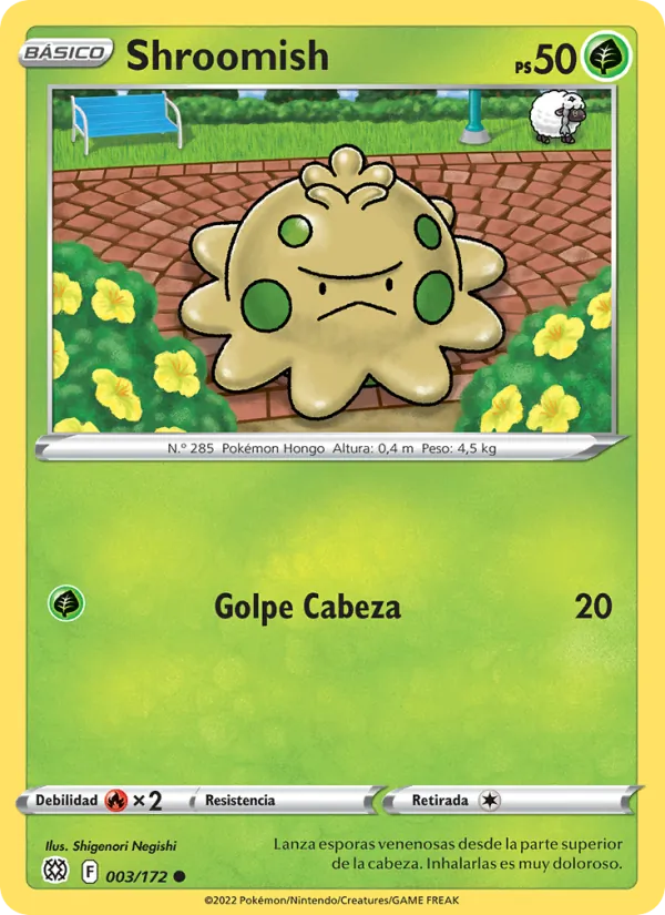 Carta Shroomish de la expansión Astros Brillantes, número 003/172