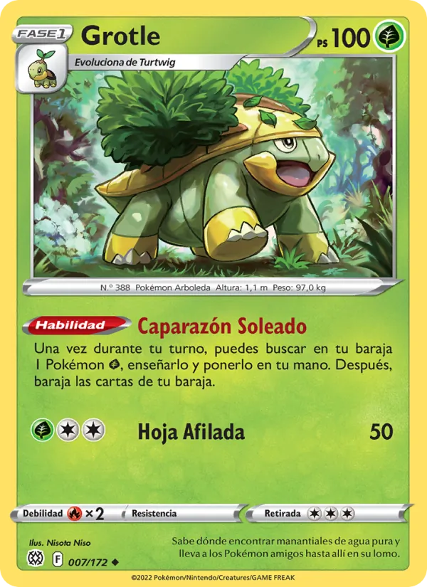 Carta Grotle de la expansión Astros Brillantes, número 007/172