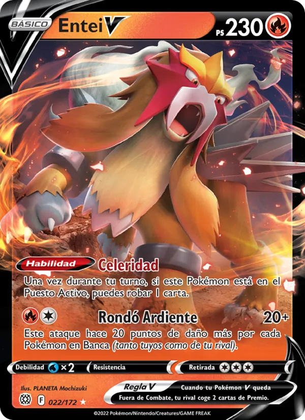 Carta Entei V de la expansión Astros Brillantes, número 022/172