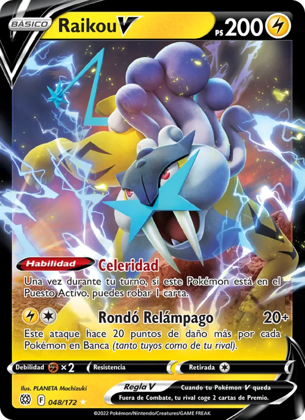 Carta Raikou V de la expansión Astros Brillantes, número 048/172