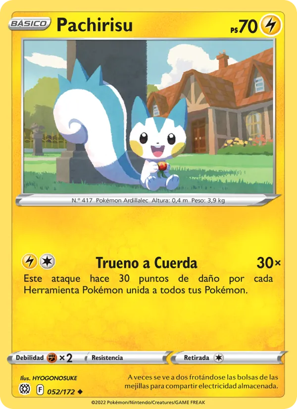 Carta Pachirisu de la expansión Astros Brillantes, número 052/172