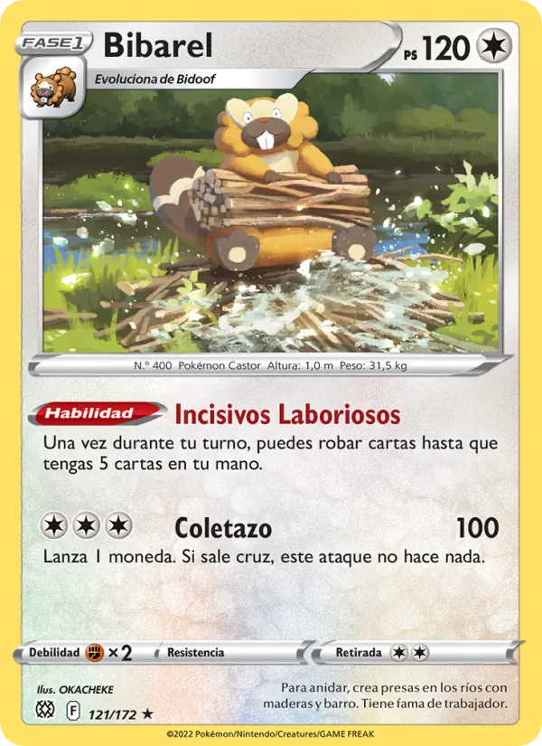 Carta Bibarel de la expansión Astros Brillantes, número 121/172