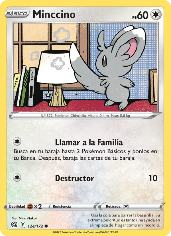 Carta Minccino de la expansión Astros Brillantes, número 124/172