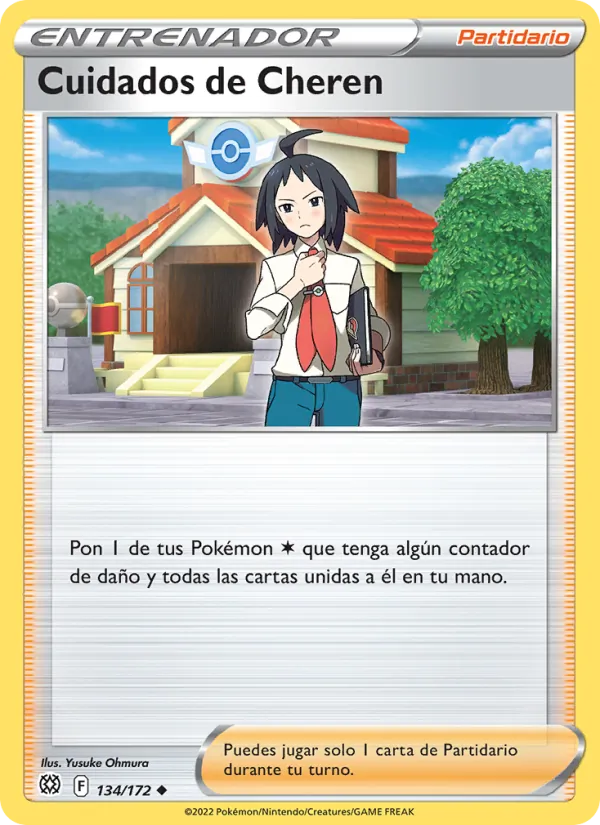 Carta Cuidados de Cheren de la expansión Astros Brillantes, número 134/172