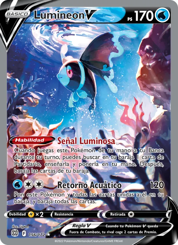 Carta Lumineon V de la expansión Astros Brillantes, número 156/172