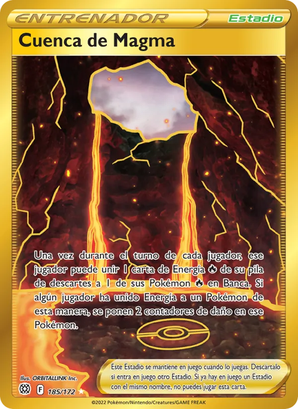 Carta Cuenca de Magma de la expansión Astros Brillantes, número 185/172