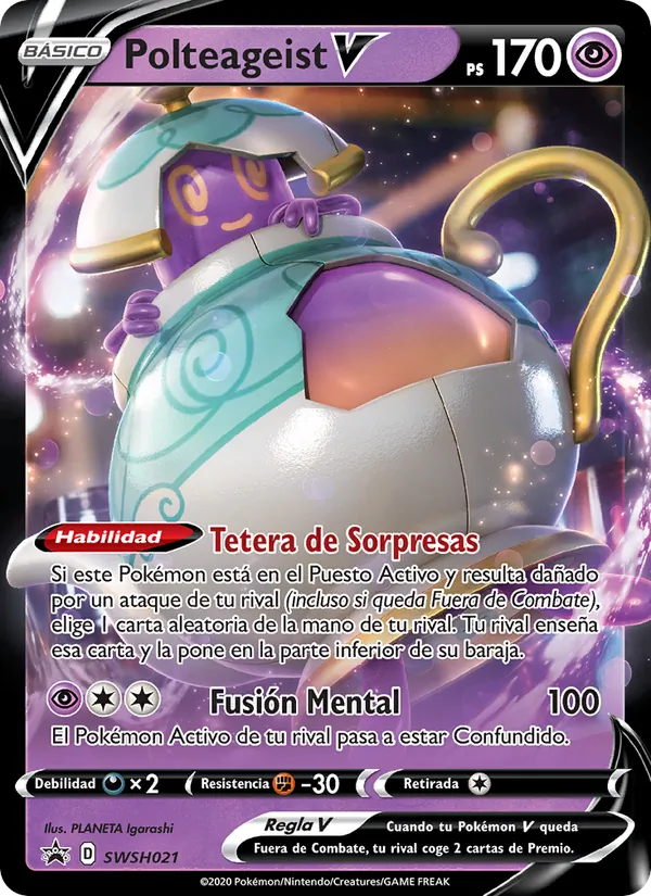 Carta Polteageist V de la expansión Cartas de promoción ESES, número SWSH021/307