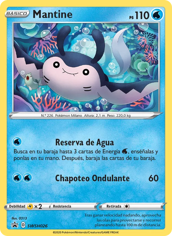 Carta Mantine de la expansión Cartas de promoción ESES, número SWSH026/307