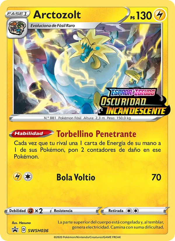 Carta Arctozolt de la expansión Cartas de promoción ESES, número SWSH036/307