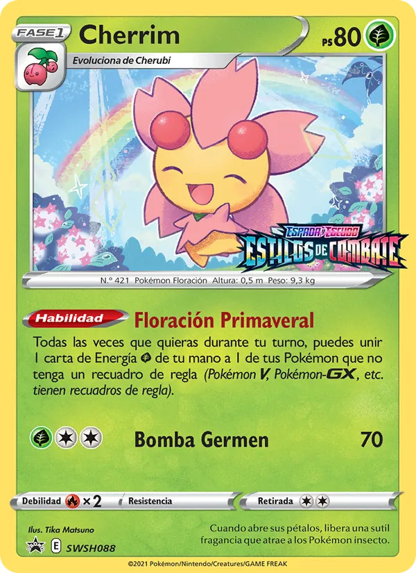 Carta Cherrim de la expansión Cartas de promoción ESES, número SWSH088/307