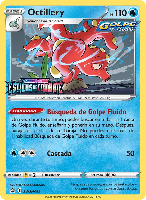 Carta Octillery de la expansión Cartas de promoción ESES, número SWSH089/307
