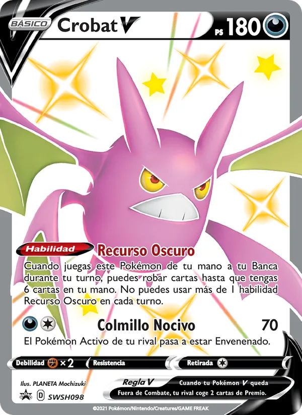 Carta Crobat V de la expansión Cartas de promoción ESES, número SWSH098/307