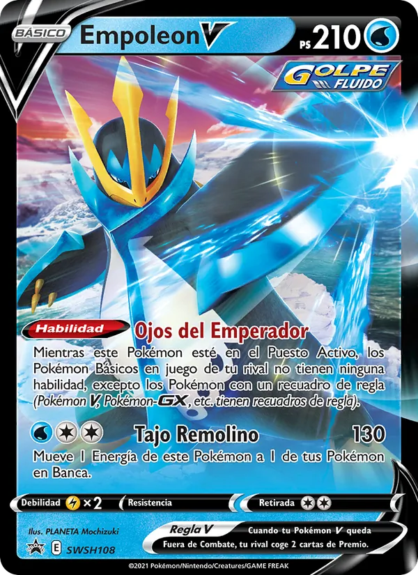 Carta Empoleon V de la expansión Cartas de promoción ESES, número SWSH108/307