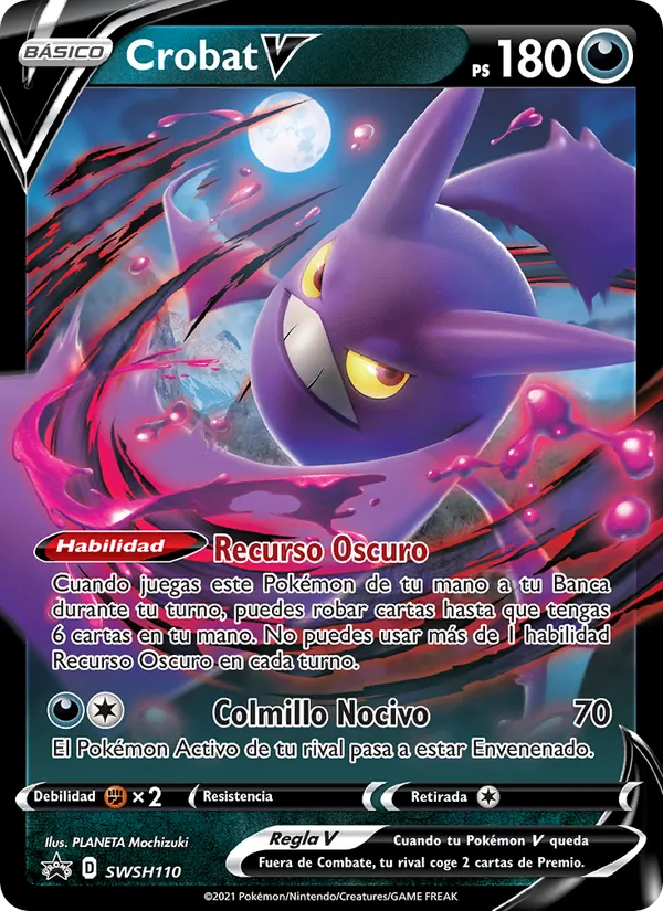 Carta Crobat V de la expansión Cartas de promoción ESES, número SWSH110/307