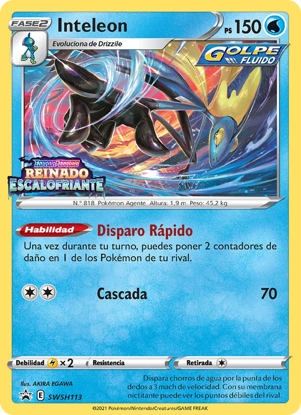 Carta Inteleon de la expansión Cartas de promoción ESES, número SWSH113/307