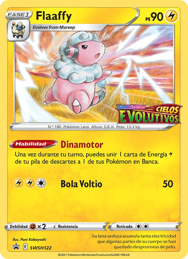Carta Flaaffy de la expansión Cartas de promoción ESES, número SWSH122/307