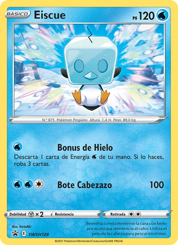 Carta Eiscue de la expansión Cartas de promoción ESES, número SWSH128/307
