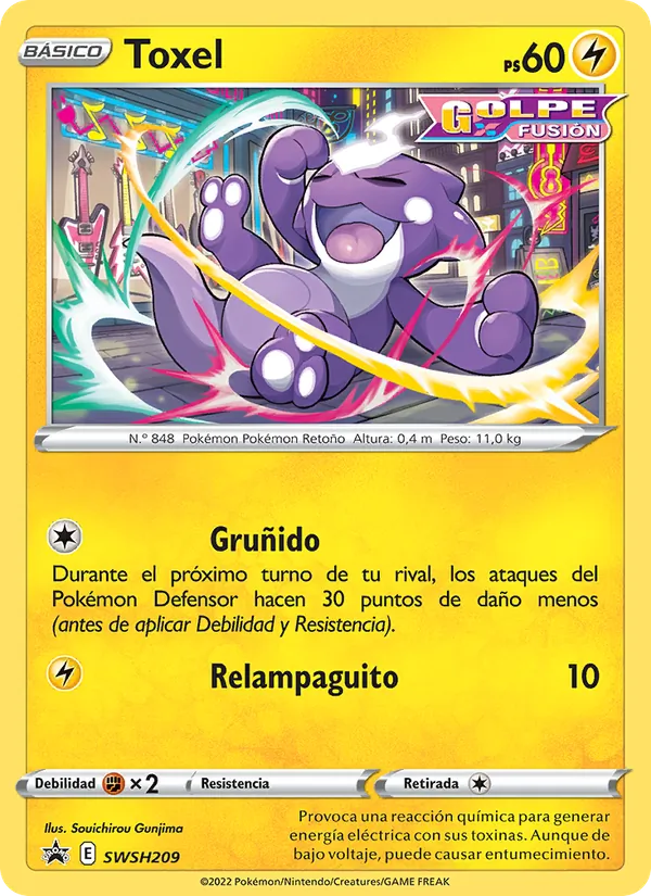 Carta Toxel de la expansión Cartas de promoción ESES, número SWSH209/307