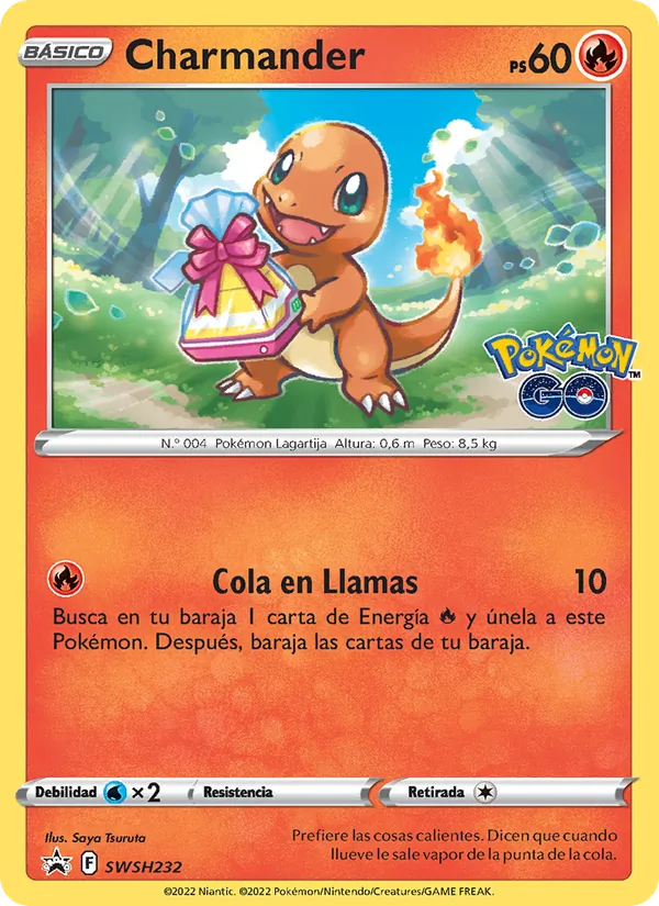 Carta Charmander de la expansión Cartas de promoción ESES, número SWSH232/307