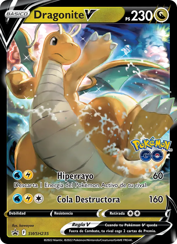 Carta Dragonite V de la expansión Cartas de promoción ESES, número SWSH235/307