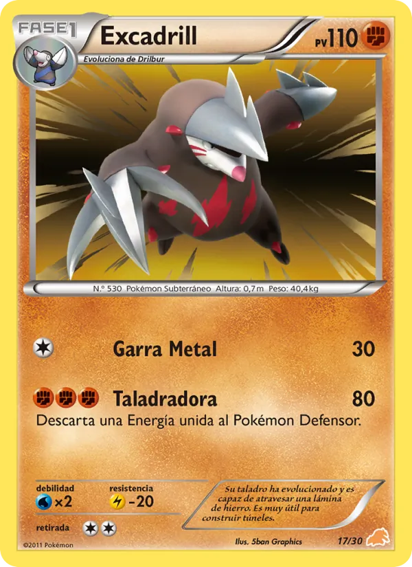 Kartu Excadrill dari BW trainer Kit (Excadrill), nomor 17/30