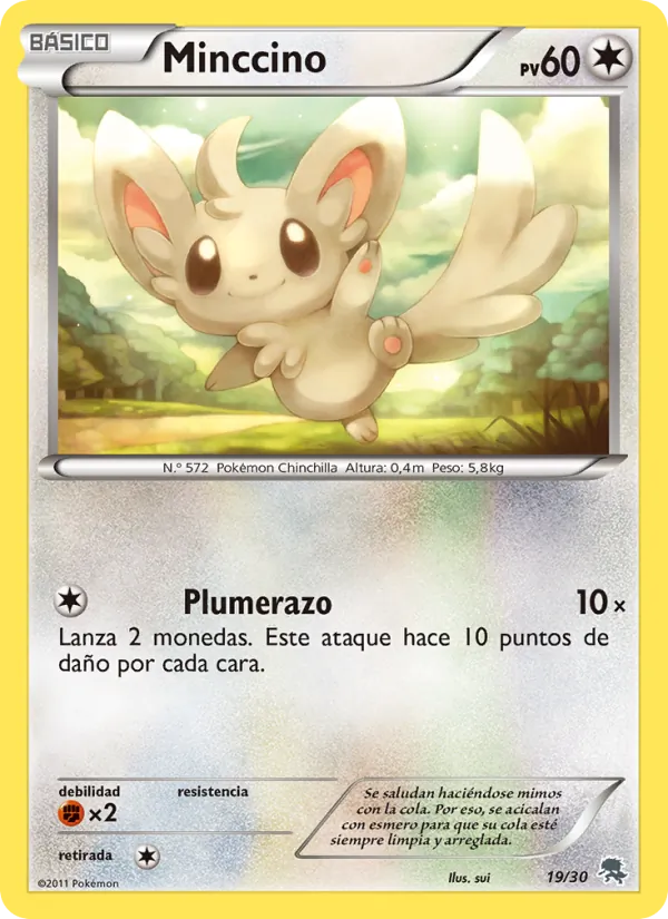 Kartu Minccino dari BW trainer Kit (Zoroark), nomor 19/30
