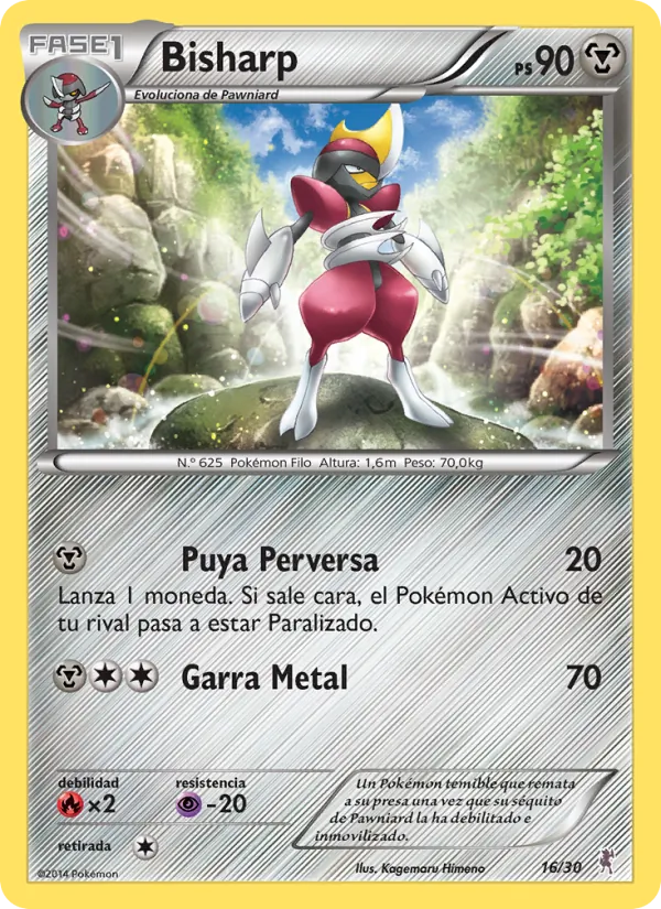 Carta Bisharp de la expansión Kit de Entrenador XY (Bisharp), número 16/30
