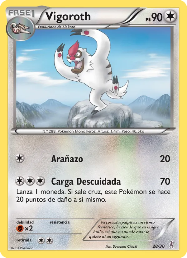 Carta Vigoroth de la expansión Kit de Entrenador XY (Bisharp), número 28/30