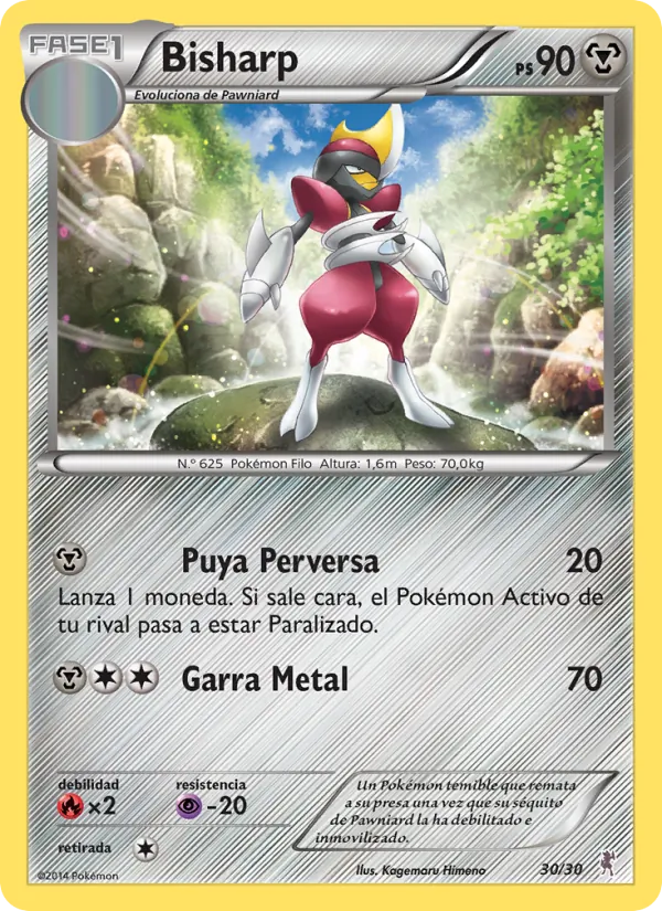 Carta Bisharp de la expansión Kit de Entrenador XY (Bisharp), número 30/30