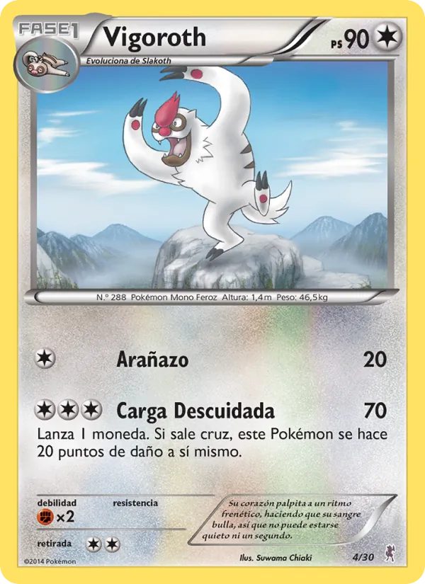 Carta Vigoroth de la expansión Kit de Entrenador XY (Bisharp), número 4/30
