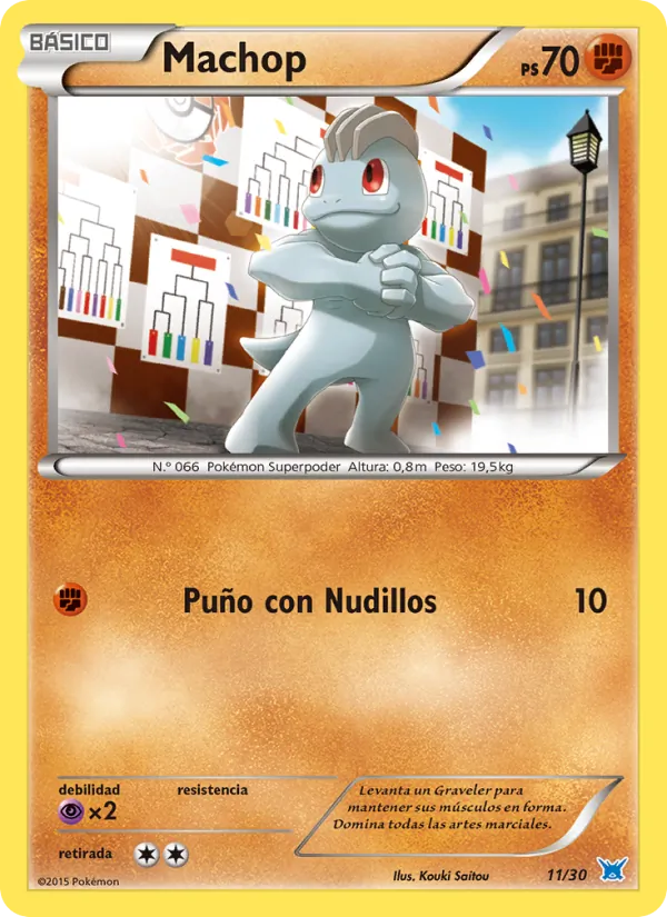 Carta Machop de la expansión Kit de Entrenador XY (Latios), número 11/30