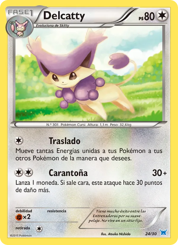 Carta Delcatty de la expansión Kit de Entrenador XY (Latios), número 24/30