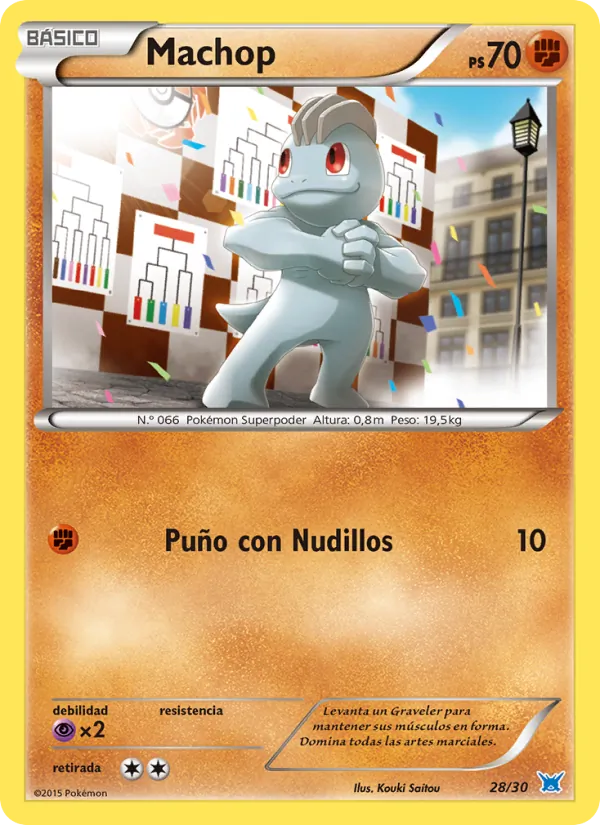 Carta Machop de la expansión Kit de Entrenador XY (Latios), número 28/30