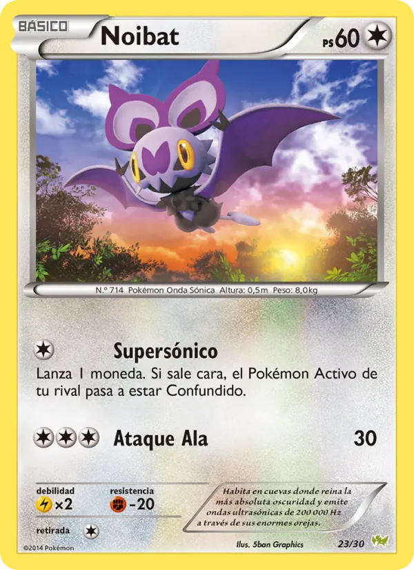 Carta Noibat de la expansión Kit de Entrenador XY (Noivern), número 23/30