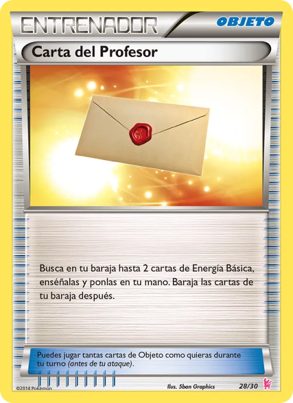 Carta Carta del Profesor de la expansión Kit de Entrenador XY (Pikachu Enmascarada), número 28/30