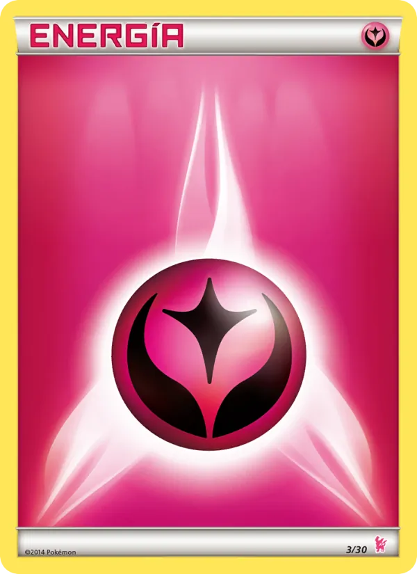 Carta Energía Hada de la expansión Kit de Entrenador XY (Pikachu Enmascarada), número 3/30