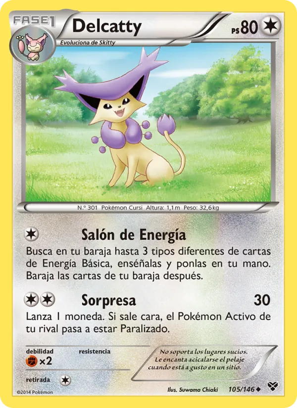 Carta Delcatty de la expansión XY, número 105/146