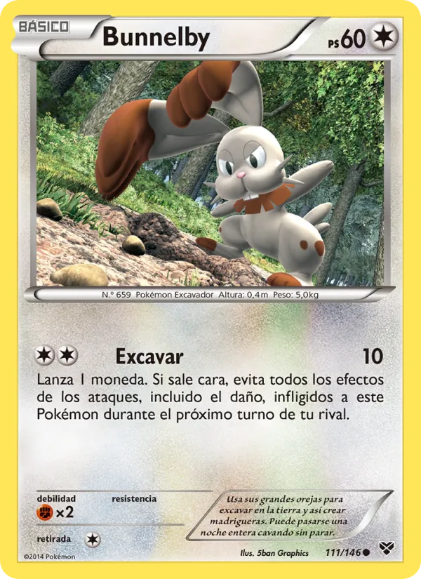 Carta Bunnelby de la expansión XY, número 111/146